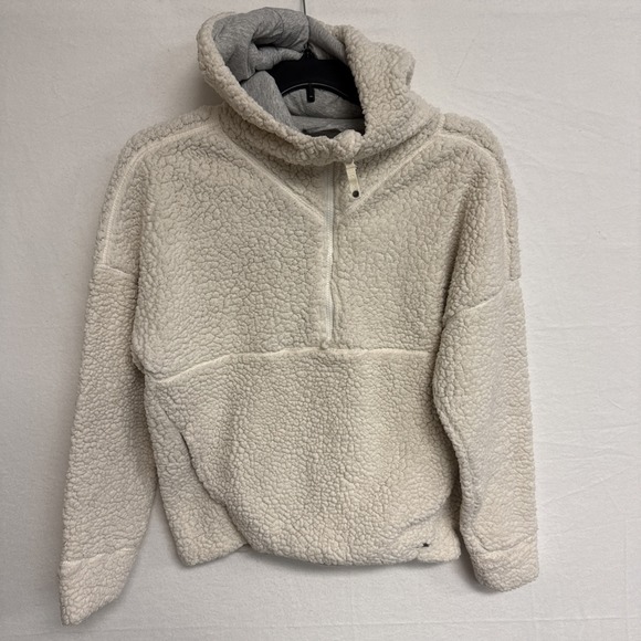 Prana Tops - Prana Womens Size M Permafrost Half Zip Sherpa Hoodie Jacket -Lined-Off White